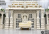 Dreamy White Wedding Theme Kanyadanam Stage we are manufacturer and exporters of all types of wedding product like - wedding mandap , crystal mandaps ,metal mandaps, stages , wedding frames/panels, wedding sofa set, bride groom chairs, mandap chairs ,punjabi culture statues , wedding swings , horse drawn carriages ,backdrop curtain etc.