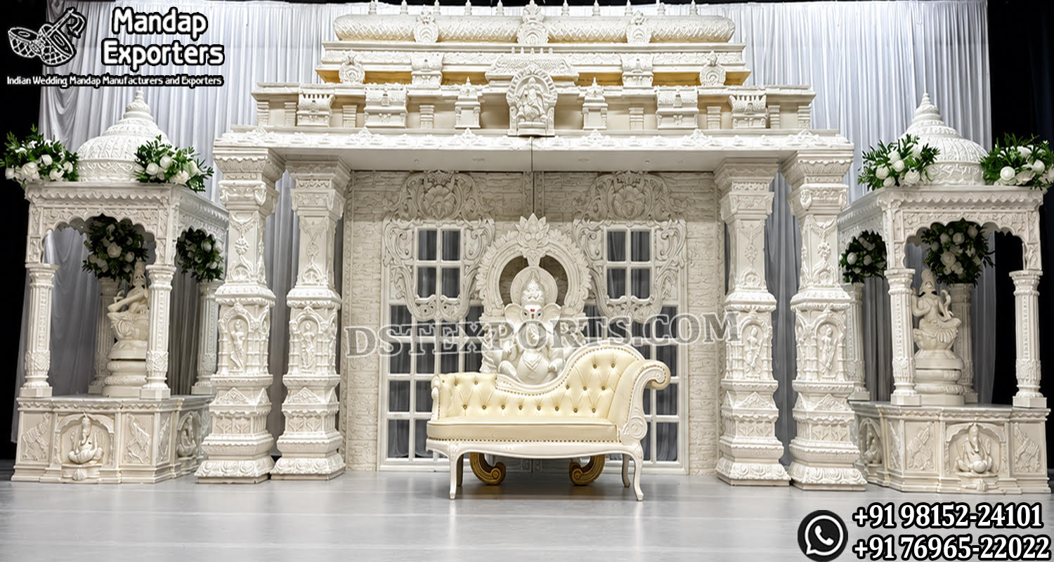 we are manufacturer and exporters of all types of wedding product like - wedding mandap , crystal mandaps ,metal mandaps, stages , wedding frames/panels, wedding sofa set, bride groom chairs, mandap chairs ,punjabi culture statues , wedding swings , horse drawn carriages ,backdrop curtain etc.