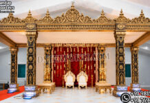 Grand South Indian Pelli Ceremony Mandap South Indian Wedding Mandap, Traditional Wedding Mandapam, Carved Wedding Mandap, Hindu Marriage Mandap, Indian Wedding Stage Decor, Temple Style Wedding Mandap, Luxury Wedding Mandap Setup, Wedding Mandap Manufacturer, Fiber Wedding Mandap, Wedding Stage Decoration, South Indian Mandap Decoration, Decorative Wedding Pillars, Royal Wedding Mandap, Destination Wedding Mandap, Indian Wedding Decor Supplier, Mandap Exporter India, Wedding Ceremony Canopy, Premium Wedding Mandap, Wedding Backdrop Panels, Luxury Hindu Wedding Setup, Wedding Props Manufacturer, Antique Gold Mandap