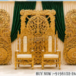 walima stage décor, paisley wedding backdrop, luxury walima setup, golden paisley panels, royal wedding stage, carved paisley backdrop, wedding reception décor, designer walima stage, Islamic wedding stage décor, luxury wedding backdrop, decorative paisley frames, banquet hall wedding setup, premium stage decoration, ornate wedding backdrop, wedding couple seating, handcrafted wedding décor, elegant walima backdrop, destination wedding stage, cultural wedding décor, floral wedding setup, royal event stage, luxury stage furniture, decorative wedding panels, Asian wedding stage décor, premium walima decoration