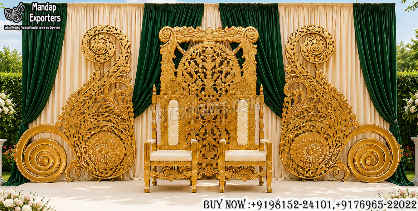 Majestic Walima Celebration Stage Decor With Paisley