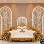 Islamic style wedding backdrop, Walima stage decoration panels, laser cut wedding backdrop, Moroccan style laser panels, Muslim wedding stage setup, luxury Walima backdrop, royal Islamic wedding décor, laser cut partition panels, wedding reception backdrop design, Nikah stage decoration, decorative laser cut panels for events, Arabic style wedding backdrop, elegant wedding stage panels, premium wedding backdrop set, wedding event décor manufacturers, wedding stage furniture and backdrop, floral wedding backdrop setup, luxury Muslim wedding décor ideas, laser cut backdrop supplier India, banquet hall wedding decoration set