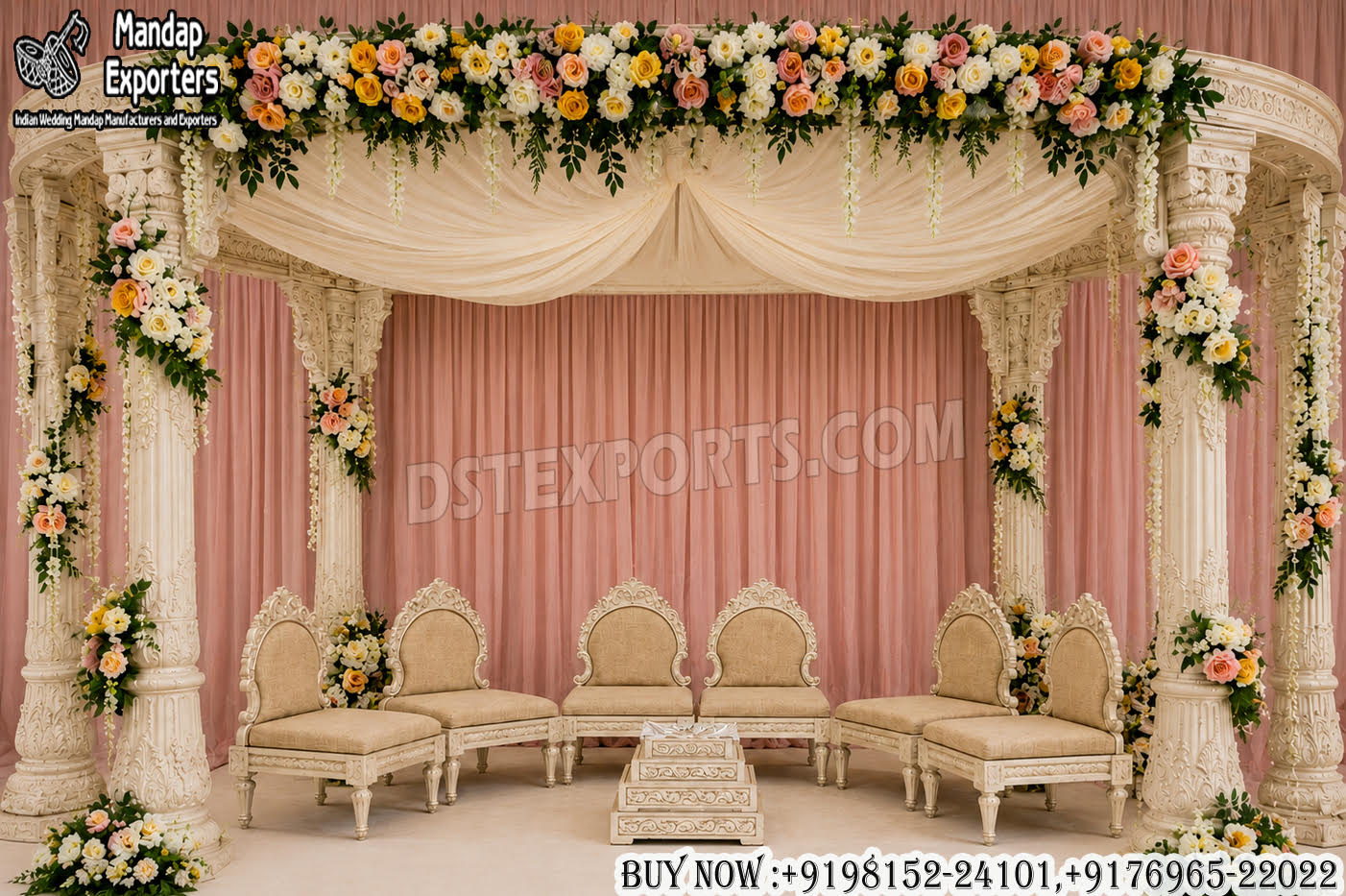 Royal Bridal & Groom Mandap Seating Chairs Set