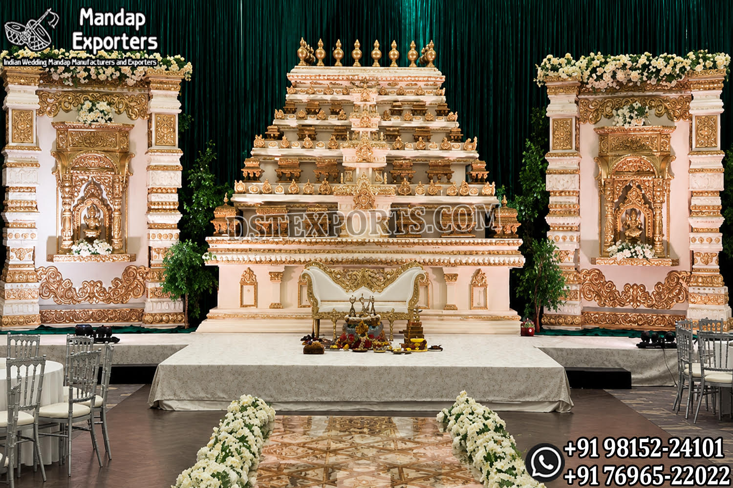 we are manufacturer and exporters of all types of wedding product like - wedding mandap , crystal mandaps ,metal mandaps, stages , wedding frames/panels, wedding sofa set, bride groom chairs, mandap chairs ,punjabi culture statues , wedding swings , horse drawn carriages ,backdrop curtain etc.