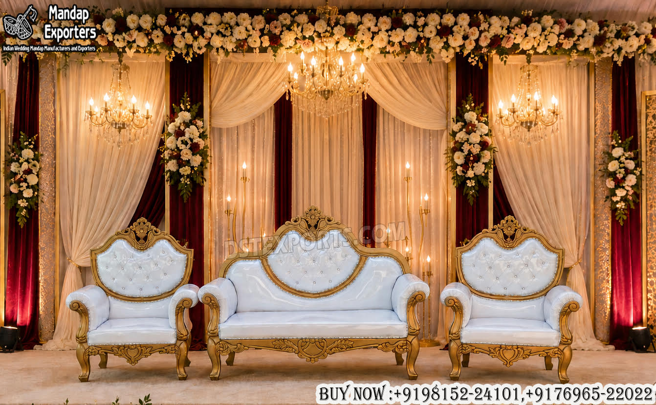 Wedding Couple 3-Piece Bride and Groom Sofa Set
