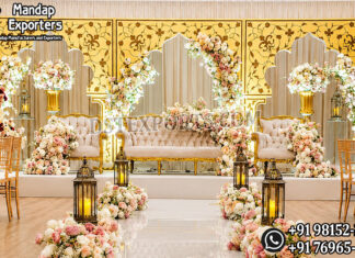 Moroccan Wedding Mirror Wall Panels For Reception Stage Luxury Nikkah Stage Decoration, Wedding Stage Backdrop, Modern Arched Wedding Panels, Royal Wedding Stage Setup, Elegant Muslim Wedding Stage, Moroccan Style Wedding Backdrop, White Wedding Stage Decoration, Luxury Reception Stage Decor, Floral Wedding Backdrop Panels, Premium Wedding Stage Furniture, Mandap Exporters Wedding Stage, Designer Wedding Backdrop, Wedding Arch Panels, Luxury Event Decor, Indian Wedding Stage Manufacturer, Royal Nikkah Setup, Floral Stage Decoration, Contemporary Wedding Stage Design, Wedding Stage Exporter India, Elegant Wedding Sofa Set