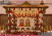 Temple Style Kalyana Mandapam for Tamil Weddings Luxury Temple Style Kalyana Mandapam for Tamil Wedding Ceremony with Traditional South Indian Temple Carvings and Floral Decoration