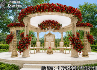 Grand Gujarati Wedding Triple Pole Mandap USA Grand Gujarati Wedding Triple Pole Mandap USA
