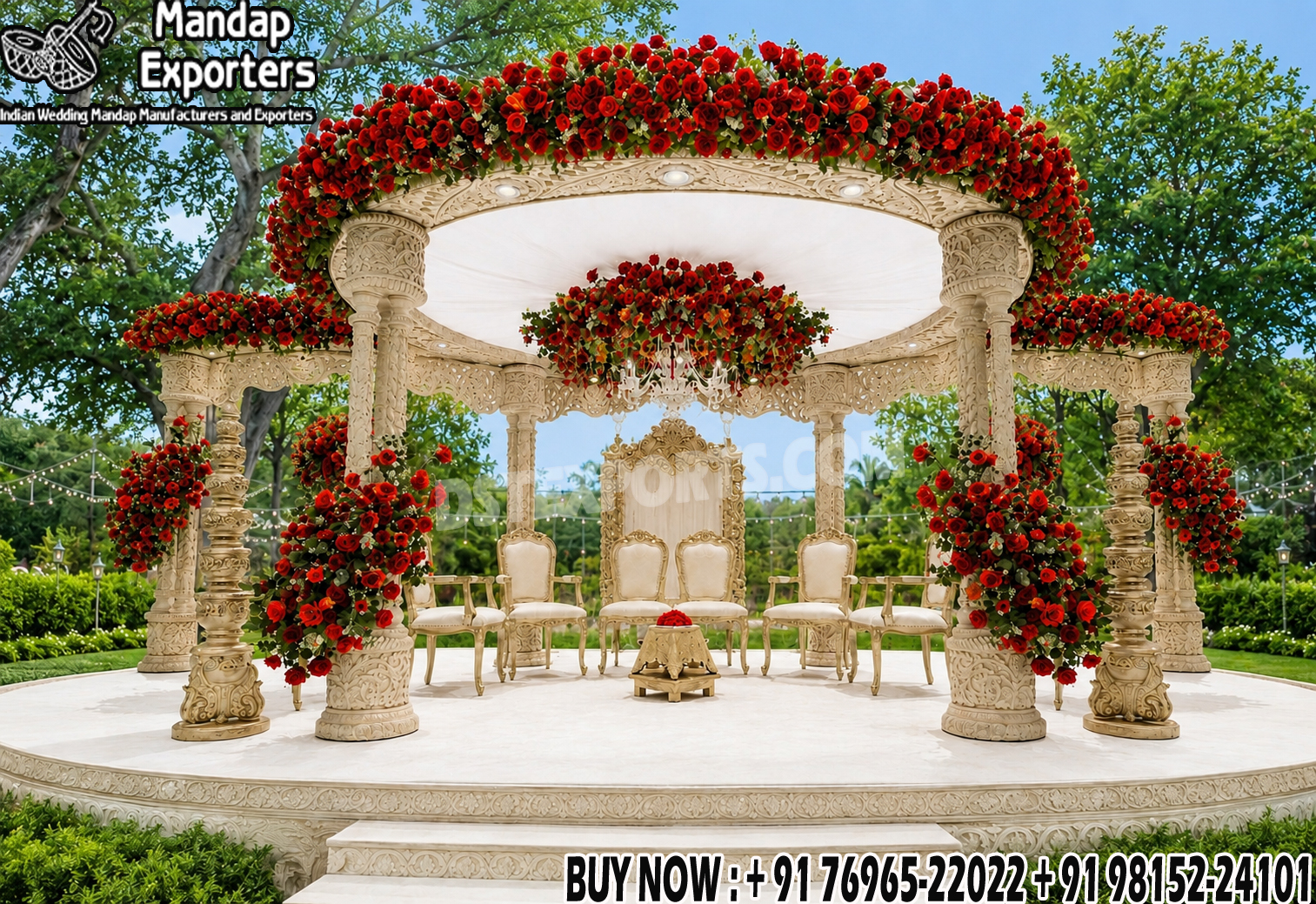 Grand Gujarati Wedding Triple Pole Mandap USA 