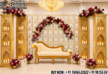 Magical Wedding Candle Wall Backdrops With Jharokha Pillar Magical Wedding Candle Wall Backdrops With Jharokha Pillar