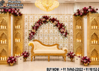 Magical Wedding Candle Wall Backdrops With Jharokha Pillar Magical Wedding Candle Wall Backdrops With Jharokha Pillar