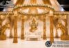 Traditional Double Pole Wedding Mandap with Elephant Statues Luxury Traditional Double Pole Wedding Mandap with Royal Elephant Statues in Antique Gold Finish, Premium FRP Wedding Stage for Hindu Weddings by DST Exports Manufacturer & Exporter