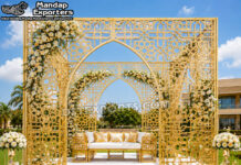 Arabic Style Gold Finish Mandap For Destination Weddings Arabic Style Gold Finish Mandap For Destination Weddings