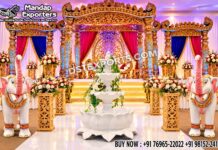 Bollywood Style Indian Wedding Dhanush Mandap Shop luxury Bollywood-style Dhanush Indian wedding mandaps from DST Exports. Custom Hindu wedding mandaps, carved décor and export solutions for Australia.