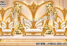Butterfly Grandeur Luxury White & Gold Wedding Stage Set Butterfly Grandeur Luxury White & Gold Wedding Stage Set