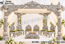 Grand German Silver Traditional Hindu Wedding Mandap Set Grand German Silver Traditional Hindu Wedding Mandap Set
