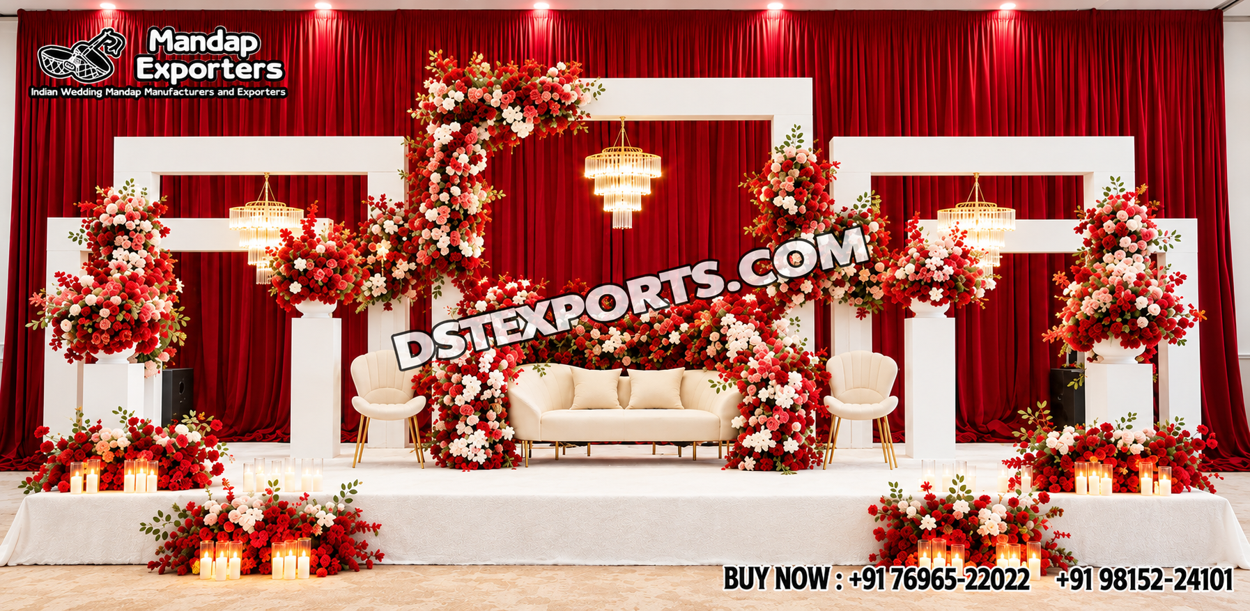 Luxury Roman-Style White Wooden Arches for Weddings