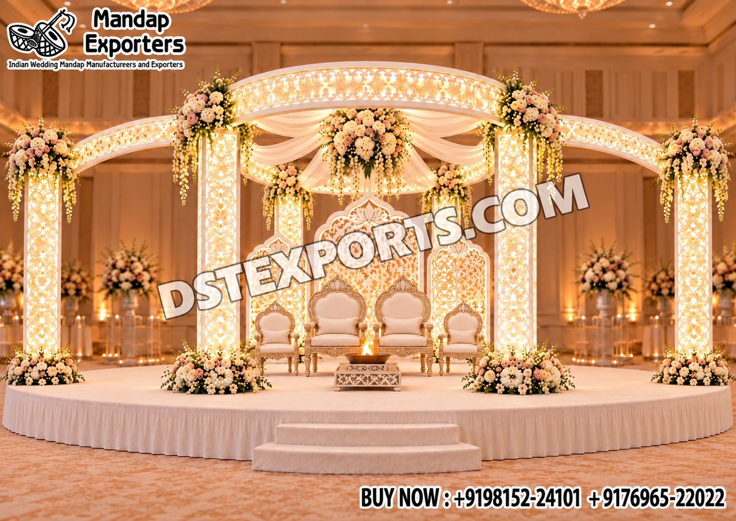 Modern Laser Cut Mandap for Hindu Wedding Ceremonies and Events