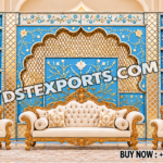 Mughal Jharokha Style Mirror Wedding Stage Backdrop Frames
